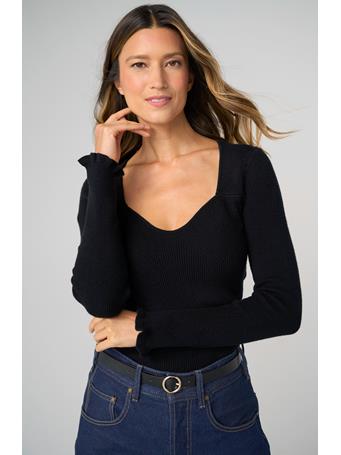 LIVERPOOL - Long Sleeve Sweetheart Neck Sweater black