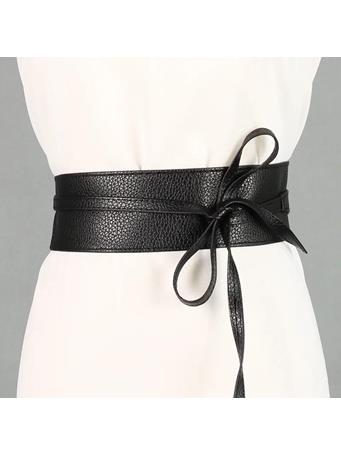 YIWU NIHAO JEWELRY  - Simple Style Belt Made Of Imitation Leather Belt BLACK