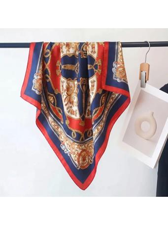 YIWU NIHAO JEWELRY  - Retro Satin Silk Scarf RED