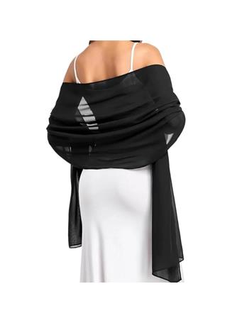 YIWU NIHAO JEWELRY  - Chiffon Shawl Scarf BLACK