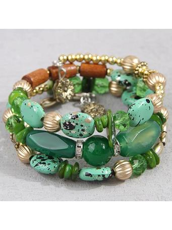 YIWU NIHAO JEWELRY  - Bohemian Geometric Alloy Bracelet GREEN