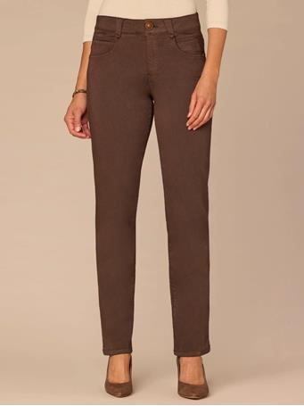DEMOCRACY - "Ab"solution Straight Leg Colored Jeans BROWN