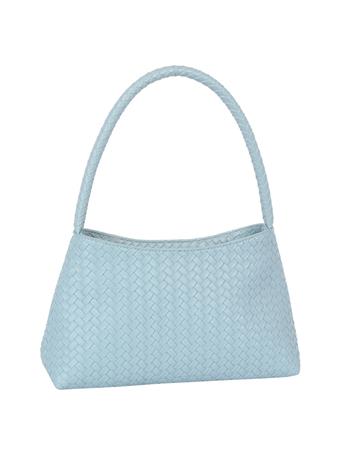 ANARCHY STREET - Faux Leather Woven Shoulder Bag LT BLUE