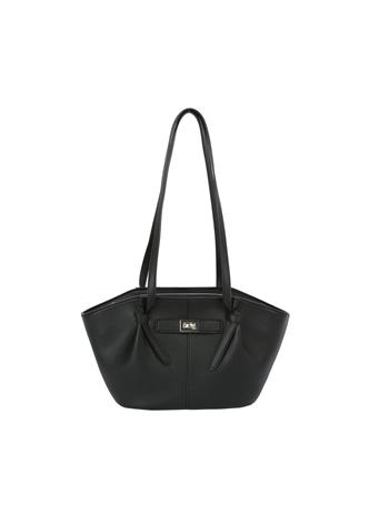 ANARCHY STREET - Twist Lock Winged Shoulder Tote Bag BLACK