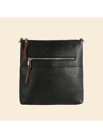 ANARCHY STREET - Fashion Zip Pocket Crossbody Bag BLACK