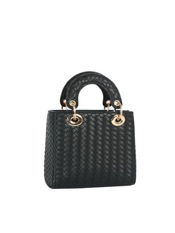 ANARCHY STREET - Woven Ring Handle Mini Top Handle Bag BLACK