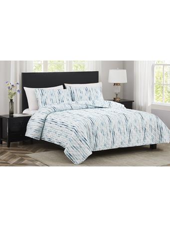 RT HOME - Kyle Stitched Quilt Set WHITE/BLUE
