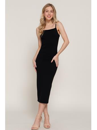 ACTIVE BASIC - Straight Neck Spring Sweater Dress BLACK