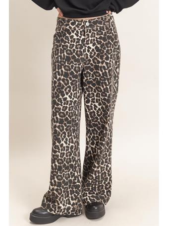 HYFIVE - Leopard Print Wide-Leg Pants CREAM
