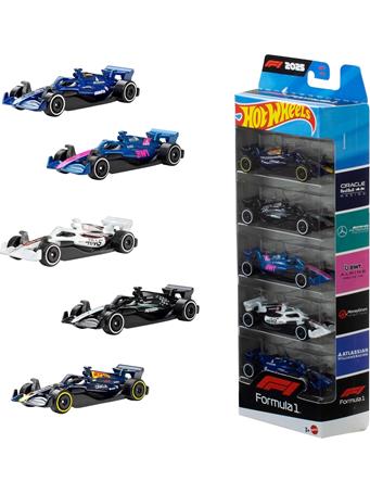 MATTEL - Hot Wheels 5-Pack Formula 1 Toy Cars NO COLOR