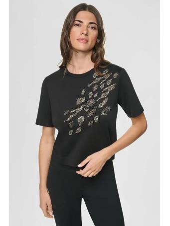DKNY - Studded Leopard Tee BLACK