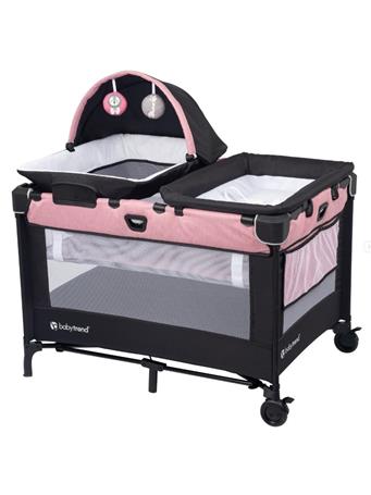 MEDIX WHOLESALERS - Nursery Den Playard With Snooze Pod & Flip Over Changer PINK