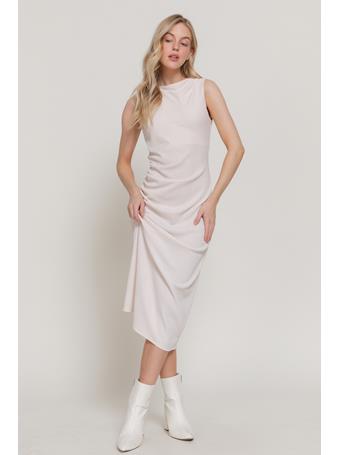 ACTIVE BASIC - Sleeveless Texture Knit Midi Dress IVORY
