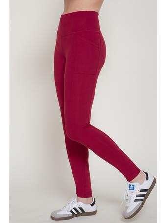ACTIVE BASIC - Waist Band Workout Leggings DARK CHERRY