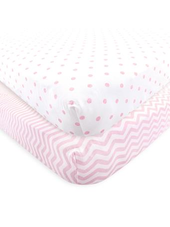 BABYVISION - Luvable Friends Fitted Crib Sheet PINK