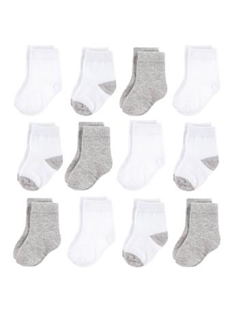BABYVISION - Hudson Baby Cotton Rich Newborn and Terry Socks WHITE