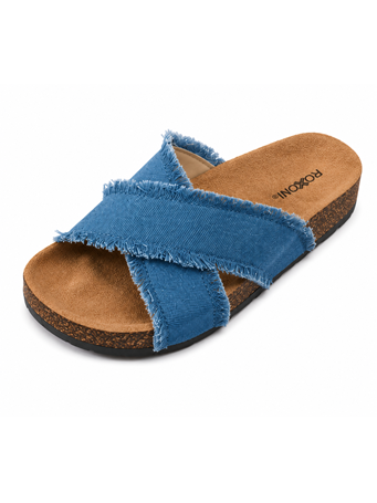 ROXONI - Frayed Denim Slides DENIM