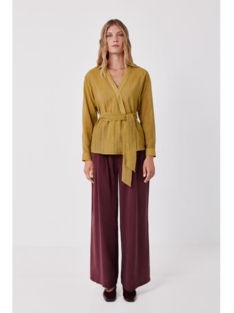 CORTEFIEL- Wide-Leg Flowy Trousers MAROON