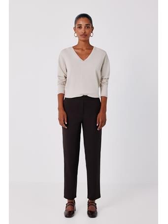 CORTEFIEL - Straight-Leg Trousers with Elastic at the Back DARK BROWN