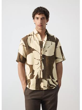 MANGO - Printed Relaxed Fit Shirt VANILLA
