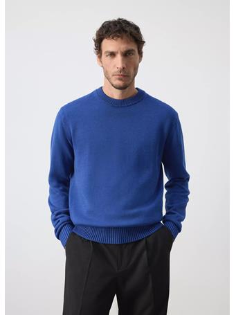 MANGO - 100% Cotton Mid-weight Knit Jumper BLUE
