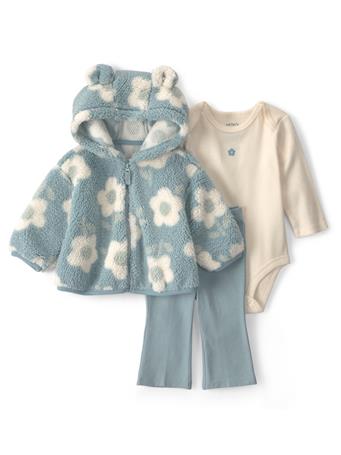 CARTERS - Infant Girls 3-Piece Flower Layering Set BLUE
