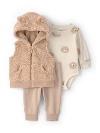 CARTERS - Baby Boys 3-Piece Vest Set BROWN