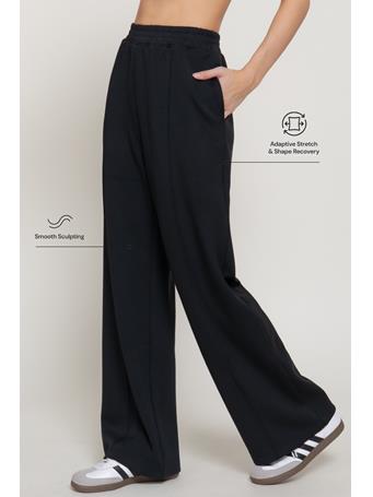 ACTIVE BASIC - Soft Modal Scuba Wide Pants BLACK