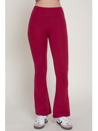 ACTIVE BASIC - Flare Stretch Workout Long Pants DARK CHERRY