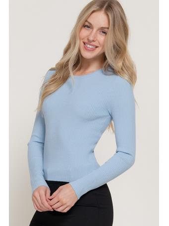ACTIVE BASIC - Crew Neck Viscose Rib Sweater LIGHT BLUE