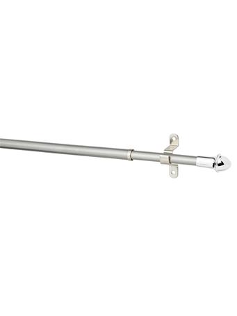 GRABER - 7/16 Inch Round Cafe Curtain Rod - Nickel Finials - 48-84 NICKEL