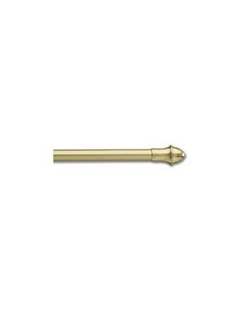 GRABER - 7/16 Inch Round Cafe Curtain Rod -Brass Finials - 48-84 BRASS