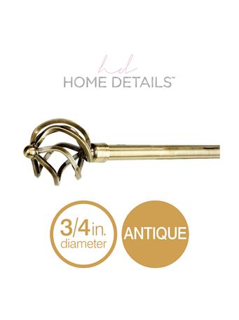HOME DETAILS - 3/4" Royal Twist Decorative Adjustable Curtain Rod - Antique Gold ANTIQUE GOLD