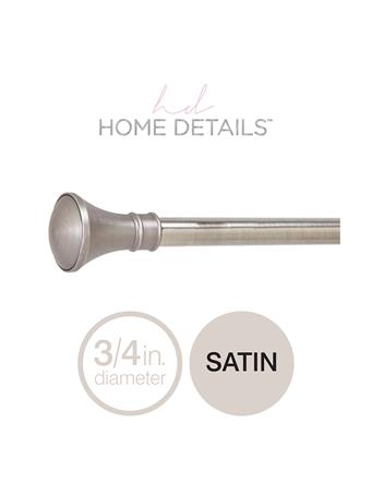 HOME DETAILS - 3/4" Trumpet Decorative Adjustable Curtain Rod - Satin SATIN FINISH