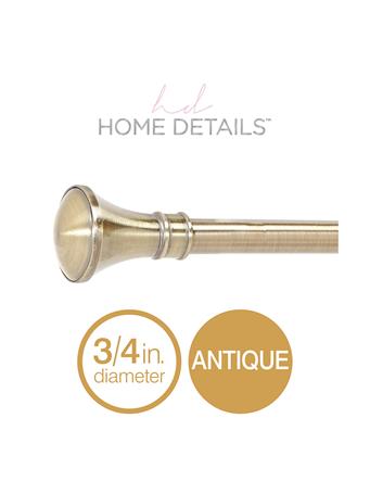 HOME DETAILS - 3/4" Trumpet Decorative Adjustable Curtain Rod - Antique ANTIQUE GOLD