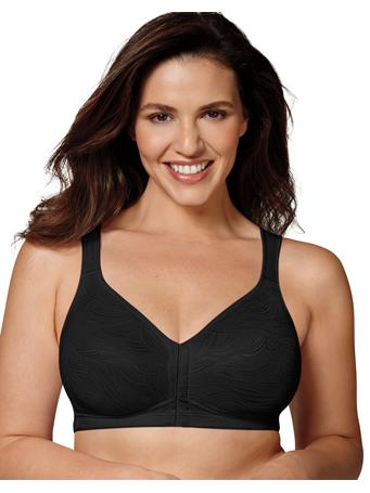 PLAYTEX - 18 Hour Front-Close Wirefree Bra With Flex Back BLACK