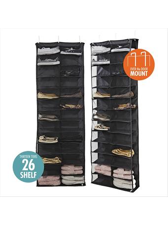 SIMPLIFY  - 26-Shelf Over the Door Shoe Rack BLACK