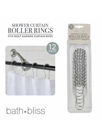 BATH BLISS - Shower Curtain Roller Rings - 12-Pack CHROME