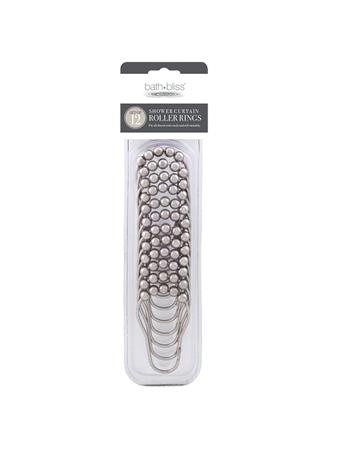 BATH BLISS - Shower Curtain Roller Rings - 12-Pack SATIN