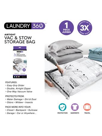LAUNDRY 360 - Airtight Vac & Stow Storage Bag CLEAR