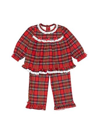 LITTLE ME - Girl Plaid 2 Piece Pajama Set (12M-24M) RED