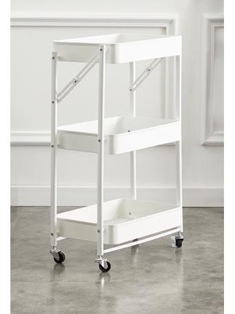 3-Tier Metal Utility Rolling Cart WHITE