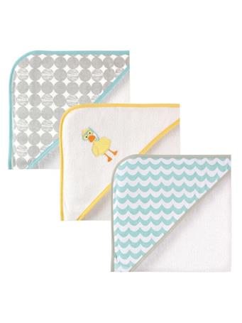 LUVABLE FRIENDS -  Hooded Towels, 3-Pack, Scuba Duck No Color