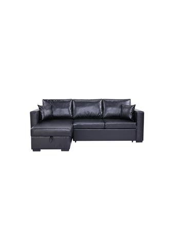 PARK SLOPE - Sleeper Sofa with Storage & Chaise LAF BLACK