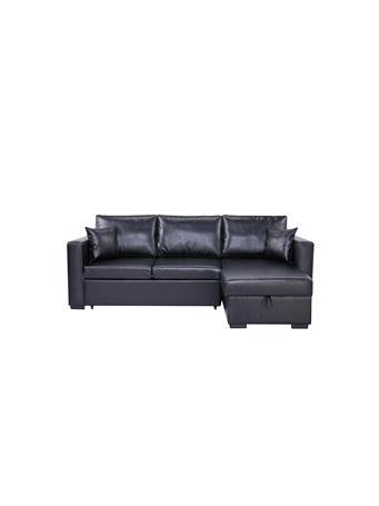PARK SLOPE - Sleeper Sofa with Storage & Chaise RAF BLACK
