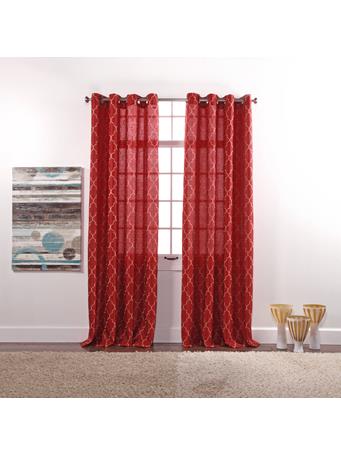 STYLEMASTER - Hudson Embroidered Faux Silk Panel CRIMSON