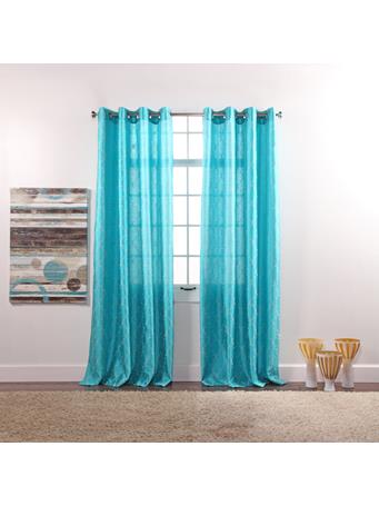 STYLEMASTER - Hudson Embroidered Faux Silk Panel TURQUOISE