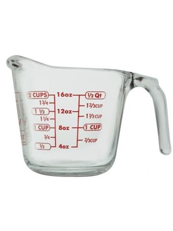 ANCHOR HOCKING - Glass Measuring Cup with Red Decoration, 16 Ounces No Color