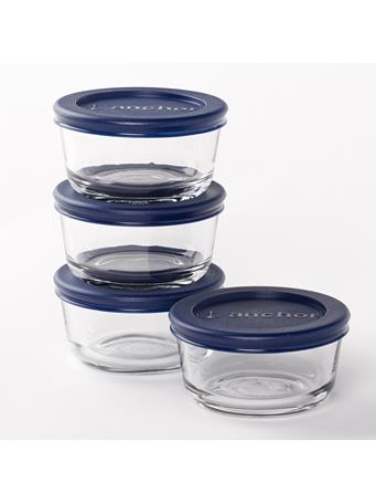 ANCHOR HOCKING - 8 Piece 1 Cup Round Glass Food Storage Value Pack CRYSTAL