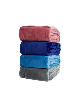 SIGNATURE DESIGN - Dip Dye Sherpa Throw BLUE